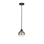 Avizemoda Side Tekli Krom Camlı Salon Oturma Odası Modern Sarkıt Avize - (Siyah Kasa)