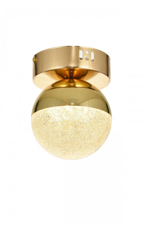 Avizemoda Forde Tekli Plafonyer Ledli Modern Lüks Sarkıt Avize (3 Renk Led; Sarı-Beyaz-Gün ışığı) - GOLD