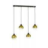 Avizemoda Side 4 lü Yemek Masası Üstü Gold Camlı Modern Sarkıt Avize - (Siyah Kasa)