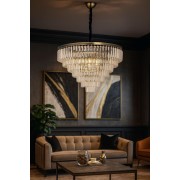 Avizemoda Linsa 65 Cm'lik Kristal Cam Taşlı Lüks Avize - (ESKİTME KAPLAMA)