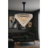 Avizemoda Linsa 65 Cm'lik Kristal Cam Taşlı Lüks Avize - (Siyah)