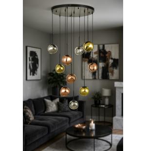 Avizemoda Rainbow 10 lu Asimetrik Desen Camlı Dekor Aydınlatma İçin Modern Sarkıt Avize - (Loş ışık verir)