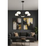 Avizemoda Vanna 5 li Beyaz Camlı Salon Oturma Odası Modern Sarkıt Avize - (Siyah)