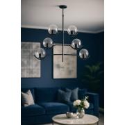 Avizemoda Ranya 6 Lı Şeffaf Camlı Salon Oturma Odası Modern Kollu Avize - (SİYAH)