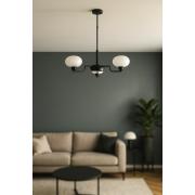 Avizemoda Vanna 3 lü Beyaz Camlı Salon Oturma Odası Modern Sarkıt Avize - (Siyah)