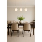 Avizemoda Miya 3 lü Yemek Masası Üstü Beyaz Camlı Modern Sarkıt Avize - (Krom Kaplama)