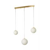 Avizemoda Pigaro 3 lü Yemek Masası Üstü Beyaz Renk Camlı Modern Sarkıt Avize - (Gold Kaplama)