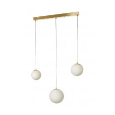 Avizemoda Pigaro 3 lü Yemek Masası Üstü Beyaz Renk Camlı Modern Sarkıt Avize - (Gold Kaplama)