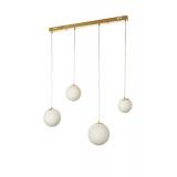 Avizemoda Pigaro 4 lü Yemek Masası Üstü Beyaz Renk Camlı Modern Sarkıt Avize - (Gold Kaplama)