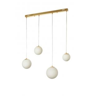 Avizemoda Pigaro 4 lü Yemek Masası Üstü Beyaz Renk Camlı Modern Sarkıt Avize - (Gold Kaplama)