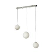 Avizemoda Pigaro 3 lü Yemek Masası Üstü Beyaz Renk Camlı Modern Sarkıt Avize - (Krom Kaplama)