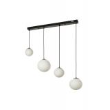 Avizemoda Pigaro 4 lü Yemek Masası Üstü Beyaz Renk Camlı Modern Sarkıt Avize - (Siyah Kasa)