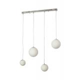 Avizemoda Pigaro 4 lü Yemek Masası Üstü Beyaz Renk Camlı Modern Sarkıt Avize - (Krom Kaplama)