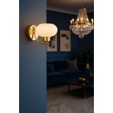 Avizemoda Vanna Aplik Beyaz Camlı Salon Oturma Odası Modern (Gold Kaplama)