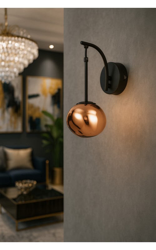 Avizemoda Rainbow Aplik Asimetrik Rose Camlı Dekor Aydınlatma İçin Modern Sarkıt APLİK - (Loş ışık verir)