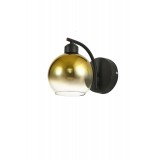 Avizemoda Side Aplik Gold Camlı Salon Oturma Odası Modern APLİK - (Siyah Kasa)