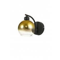 Avizemoda Side Aplik Gold Camlı Salon Oturma Odası Modern APLİK - (Siyah Kasa)