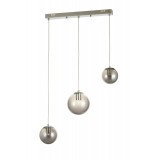 Avizemoda Pigaro 3 lü Yemek Masası Üstü Füme Renk Camlı Modern Sarkıt Avize - (Krom Kaplama)