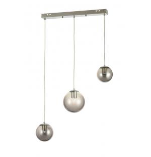 Avizemoda Pigaro 3 lü Yemek Masası Üstü Füme Renk Camlı Modern Sarkıt Avize - (Krom Kaplama)