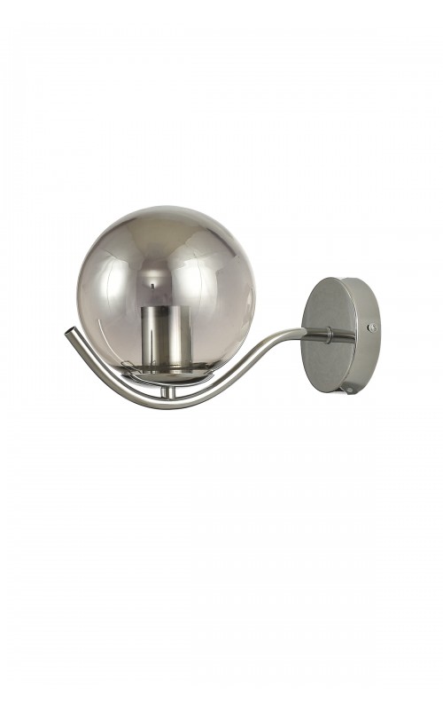 Avizemoda Ranya Aplik Füme Camlı Salon Oturma Odası Modern Duvar Apliği (Krom Kaplama)