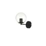 Avizemoda Pinza Aplik Şeffaf Camlı Salon Oturma Odası Modern Duvar Apliği (Siyah)