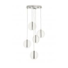 Avizemoda Lovena 5'Li Ledli Dim. Kumandalı Modern Lüks Sarkıt Avize (3 Renk Led; Sarı-Beyaz-Gün ışığı) - KROM
