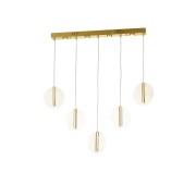 Avizemoda Lovena 5'Li Ledli Dim Kumandalı Modern Yemek Masası Üstü Avize 3 Renk Led; Sarı-Beyaz-Gün ışığı-GOLD