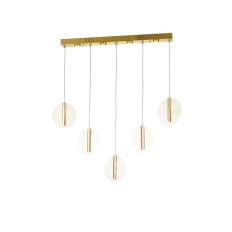 Avizemoda Lovena 5'Li Ledli Dim Kumandalı Modern Yemek Masası Üstü Avize 3 Renk Led; Sarı-Beyaz-Gün ışığı-GOLD