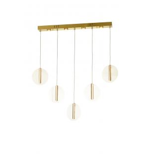 Avizemoda Lovena 5'Li Ledli Dim Kumandalı Modern Yemek Masası Üstü Avize 3 Renk Led; Sarı-Beyaz-Gün ışığı-GOLD