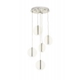 Avizemoda Lovena 5'Li Ledli Dim. Kumandalı Modern Lüks Sarkıt Avize (3 Renk Led; Sarı-Beyaz-Gün ışığı) - KROM