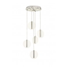 Avizemoda Lovena 5'Li Ledli Dim. Kumandalı Modern Lüks Sarkıt Avize (3 Renk Led; Sarı-Beyaz-Gün ışığı) - KROM