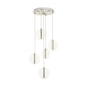 Avizemoda Lovena 5'Li Ledli Dim. Kumandalı Modern Lüks Sarkıt Avize (3 Renk Led; Sarı-Beyaz-Gün ışığı) - KROM