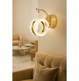 Avizemoda Savona Aplik 3 Renk Ledli (SARI-BEYAZ-GÜN IŞIĞI) Modern Akrilik Duvar Apliği -gold