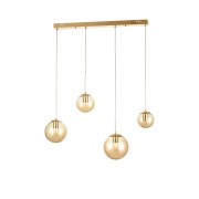 Avizemoda Pigaro 4 lü Yemek Masası Üstü Bal Renk Camlı Modern Sarkıt Avize - (Gold Kaplama)