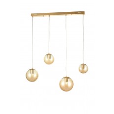 Avizemoda Pigaro 4 lü Yemek Masası Üstü Bal Renk Camlı Modern Sarkıt Avize - (Gold Kaplama)