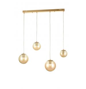 Avizemoda Pigaro 4 lü Yemek Masası Üstü Bal Renk Camlı Modern Sarkıt Avize - (Gold Kaplama)