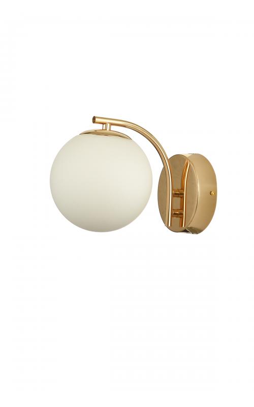 Avizemoda Miya Aplik Beyaz Camlı Salon Oturma Odası Modern Duvar Apliği (Gold Kaplama)