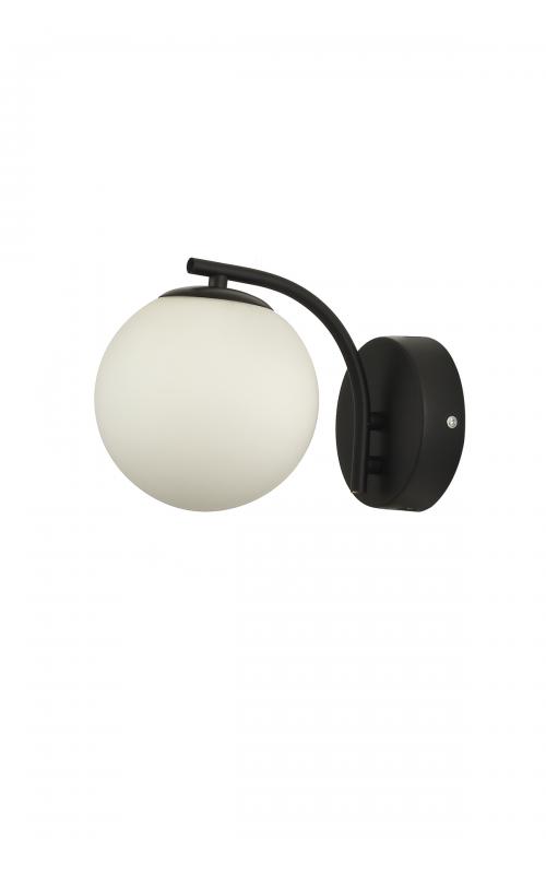 Avizemoda Miya Aplik Beyaz Camlı Salon Oturma Odası Modern Duvar Apliği (Siyah)