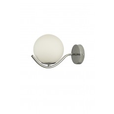 Avizemoda Ranya Aplik Beyaz Camlı Salon Oturma Odası Modern Duvar Apliği (Krom Kaplama)