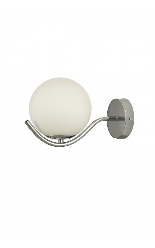 Avizemoda Ranya Aplik Beyaz Camlı Salon Oturma Odası Modern Duvar Apliği (Krom Kaplama)