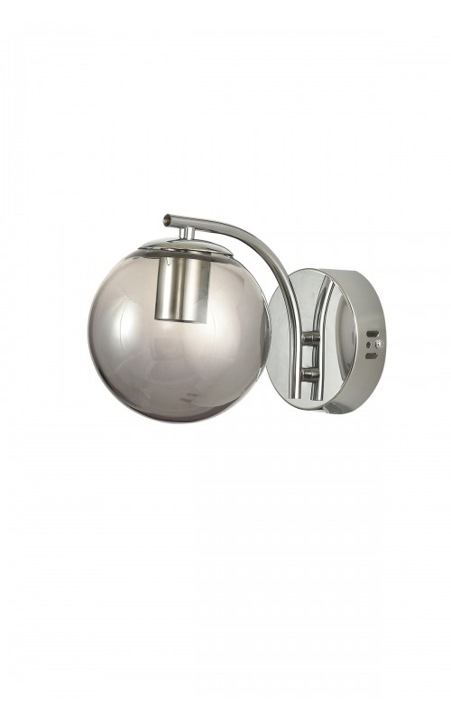 Avizemoda Miya Aplik Füme Camlı Salon Oturma Odası Modern Duvar Apliği (Krom Kaplama)