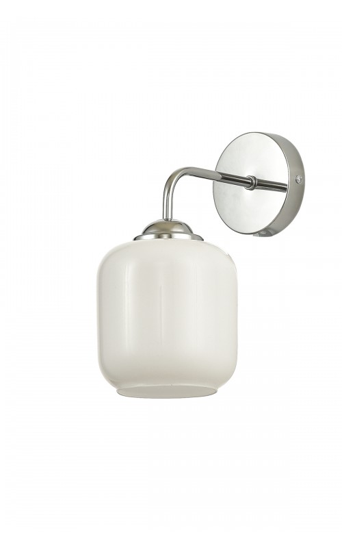 Avizemoda Siena Aplik Beyaz Camlı Salon Oturma Odası Modern (Krom Kaplama)