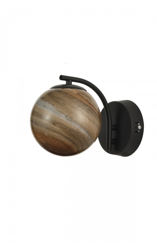 Avizemoda Galaksi Aplik Toprak Desen Camlı Salon Oturma Odası Modern Sarkıt APLİK - (Siyah Kasa)