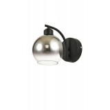 Avizemoda Side Aplik Krom Camlı Salon Oturma Odası Modern APLİK - (Siyah Kasa)