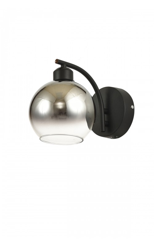 Avizemoda Side Aplik Krom Camlı Salon Oturma Odası Modern APLİK - (Siyah Kasa)