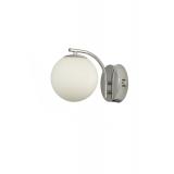 Avizemoda Miya Aplik Beyaz Camlı Salon Oturma Odası Modern Duvar Apliği (Krom Kaplama)