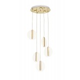 Avizemoda Lovena 5'Li Ledli Dim. Kumandalı Modern Lüks Sarkıt Avize (3 Renk Led; Sarı-Beyaz-Gün ışığı) - GOLD