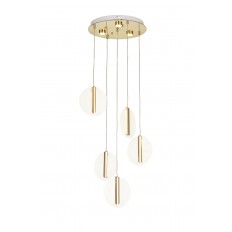 Avizemoda Lovena 5'Li Ledli Dim. Kumandalı Modern Lüks Sarkıt Avize (3 Renk Led; Sarı-Beyaz-Gün ışığı) - GOLD