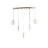 Avizemoda Lovena 5'Li Ledli Dim Kumandalı Modern Yemek Masası Üstü Avize 3 Renk Led; Sarı-Beyaz-Gün ışığı-KROM