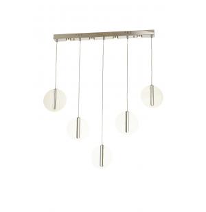 Avizemoda Lovena 5'Li Ledli Dim Kumandalı Modern Yemek Masası Üstü Avize 3 Renk Led; Sarı-Beyaz-Gün ışığı-KROM